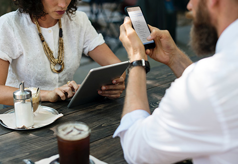 Employees working remotely as part of their company's business continuity plan.