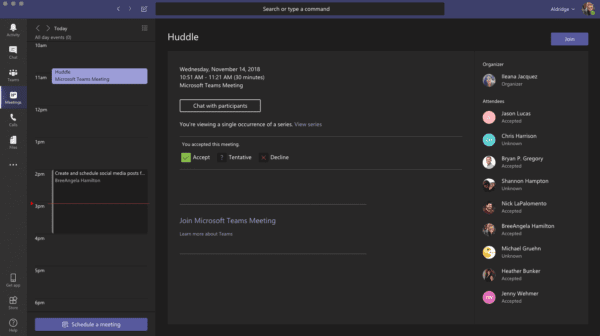 Meeting in Microsoft Teams.