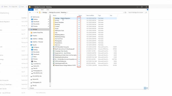 Sync status indicator in Windows Explorer