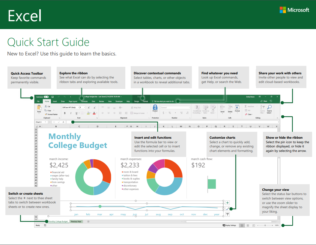 excel quick start guide windows