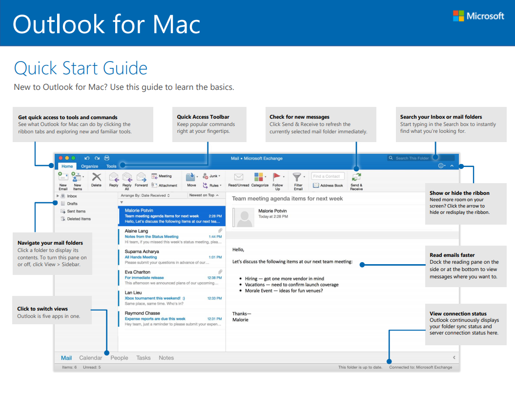 outlook quick start guide mac