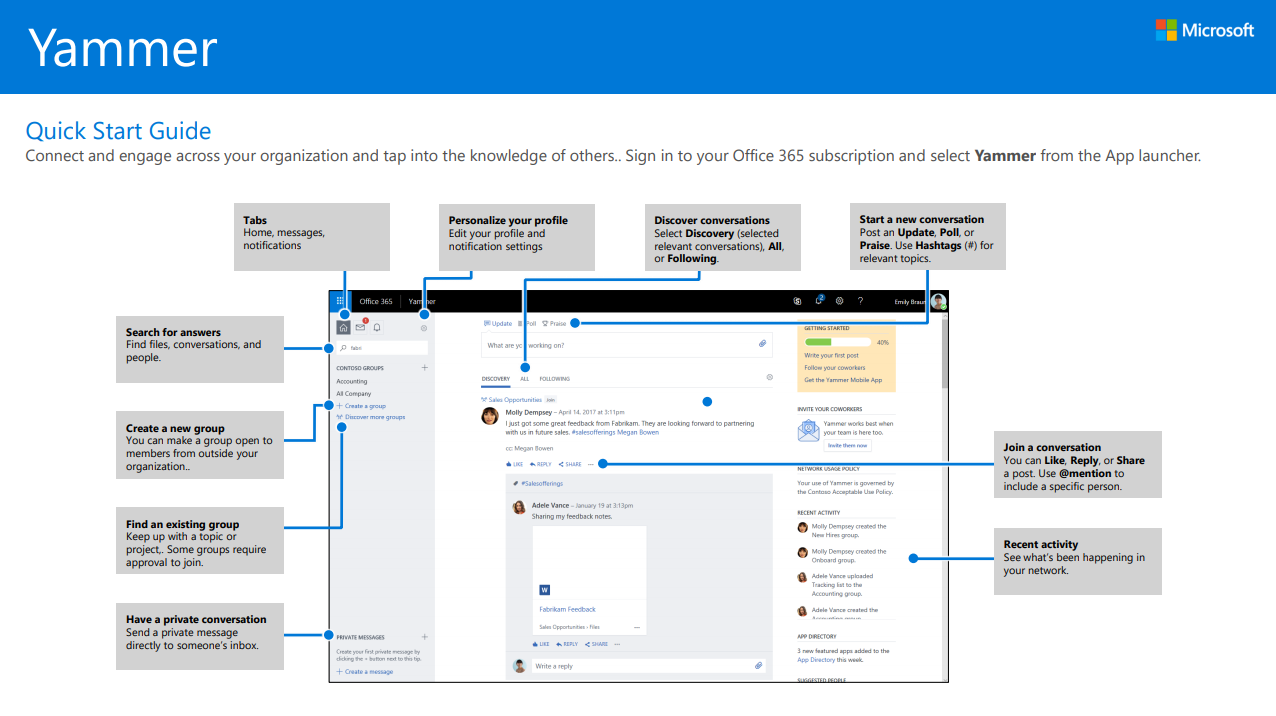 yammer quick start guide windows