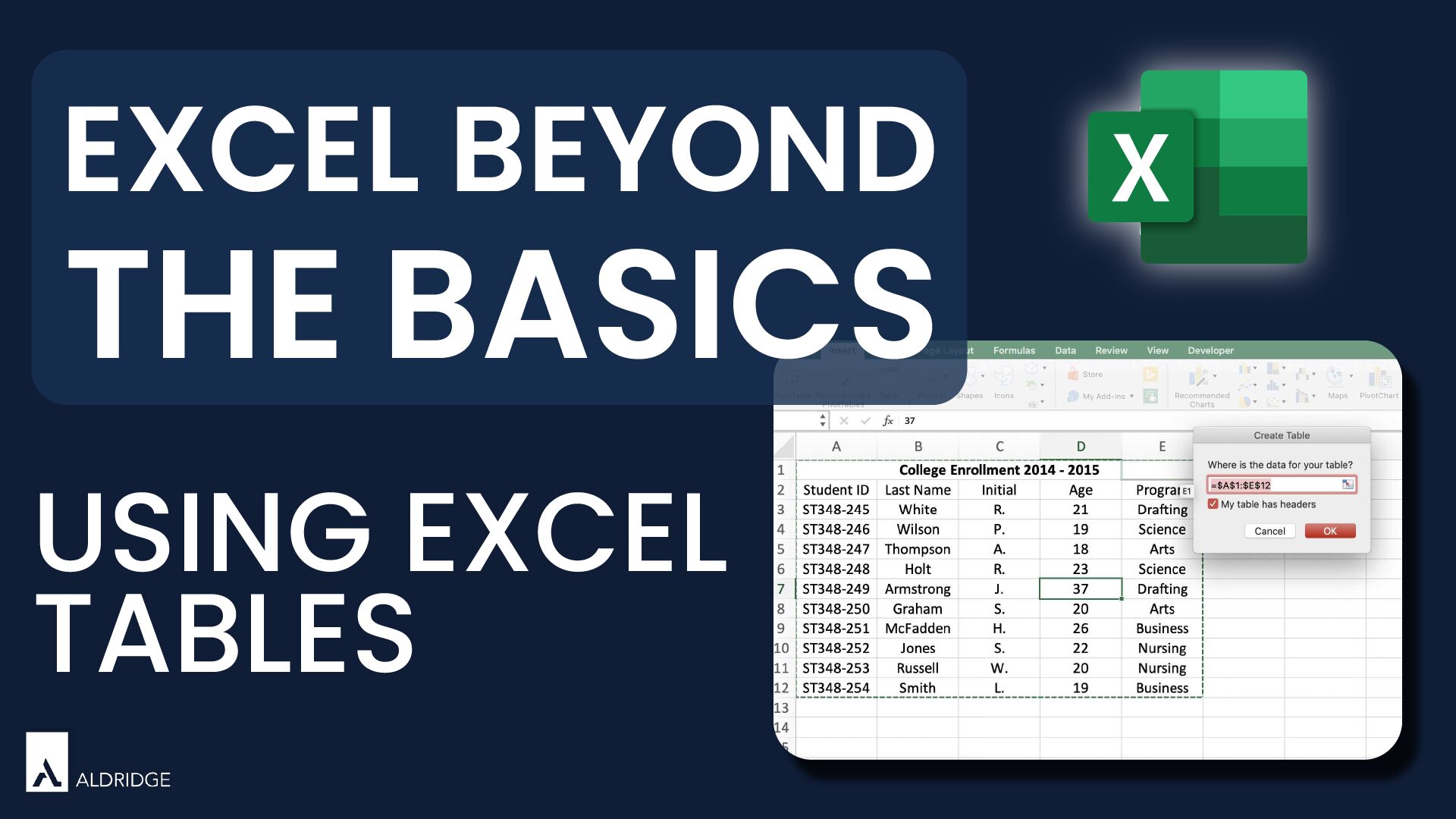 How To Use Tables In Excel Aldridge 2715