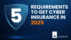 2025 Cyber Insurance Requirements 1. MFA 2. Security Awareness Training & Testing 3. Separate Backups 4. EDR & MDR 5. Vulnerability Management